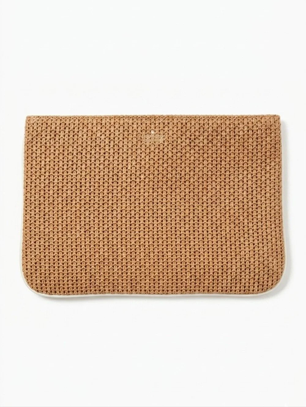 KATE SPADE Woven Straw Clutch - Tan